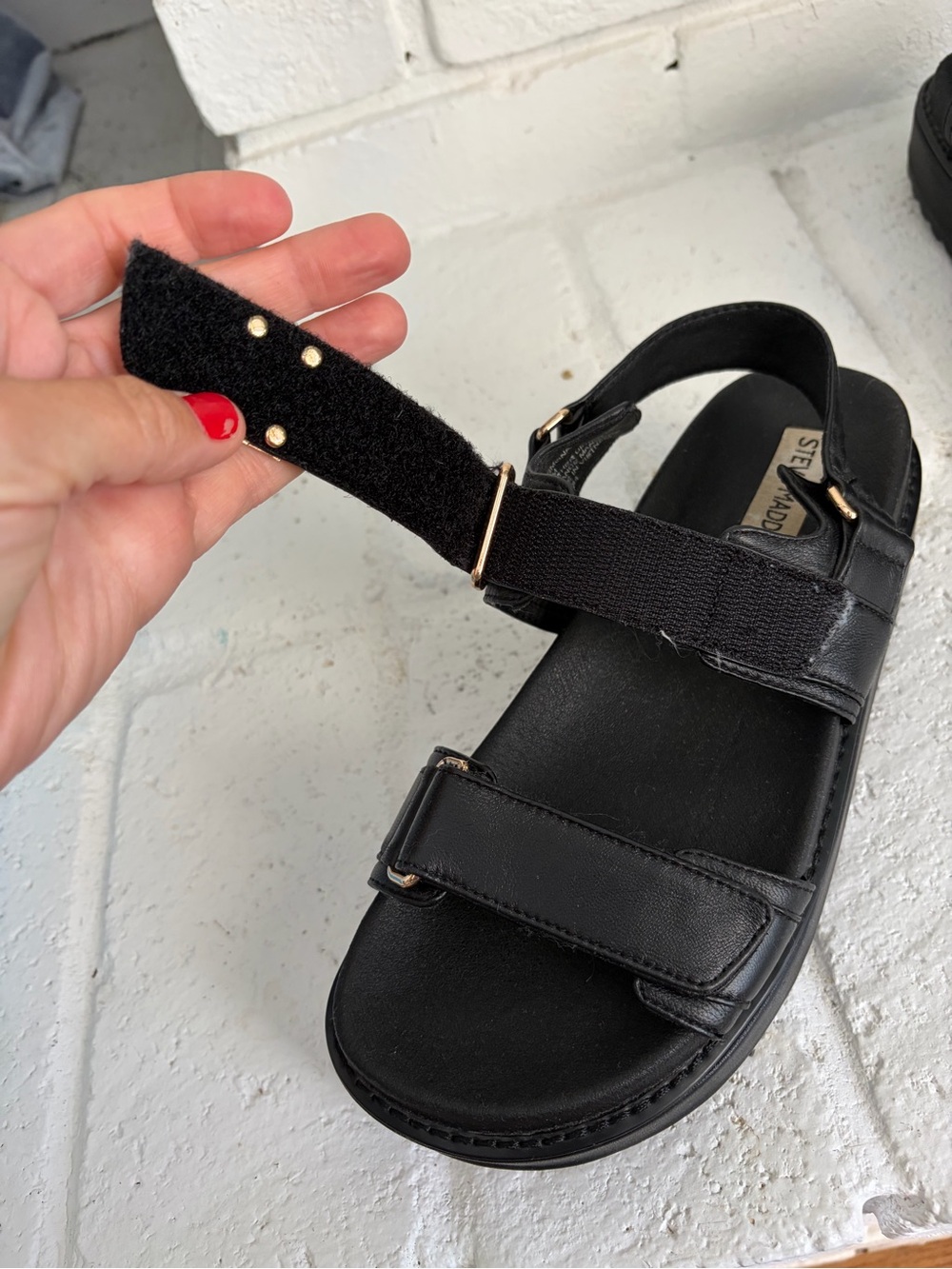 Steve Madden Big Mona Platform Sandals with Gold Hardware - Picture 5 of 7